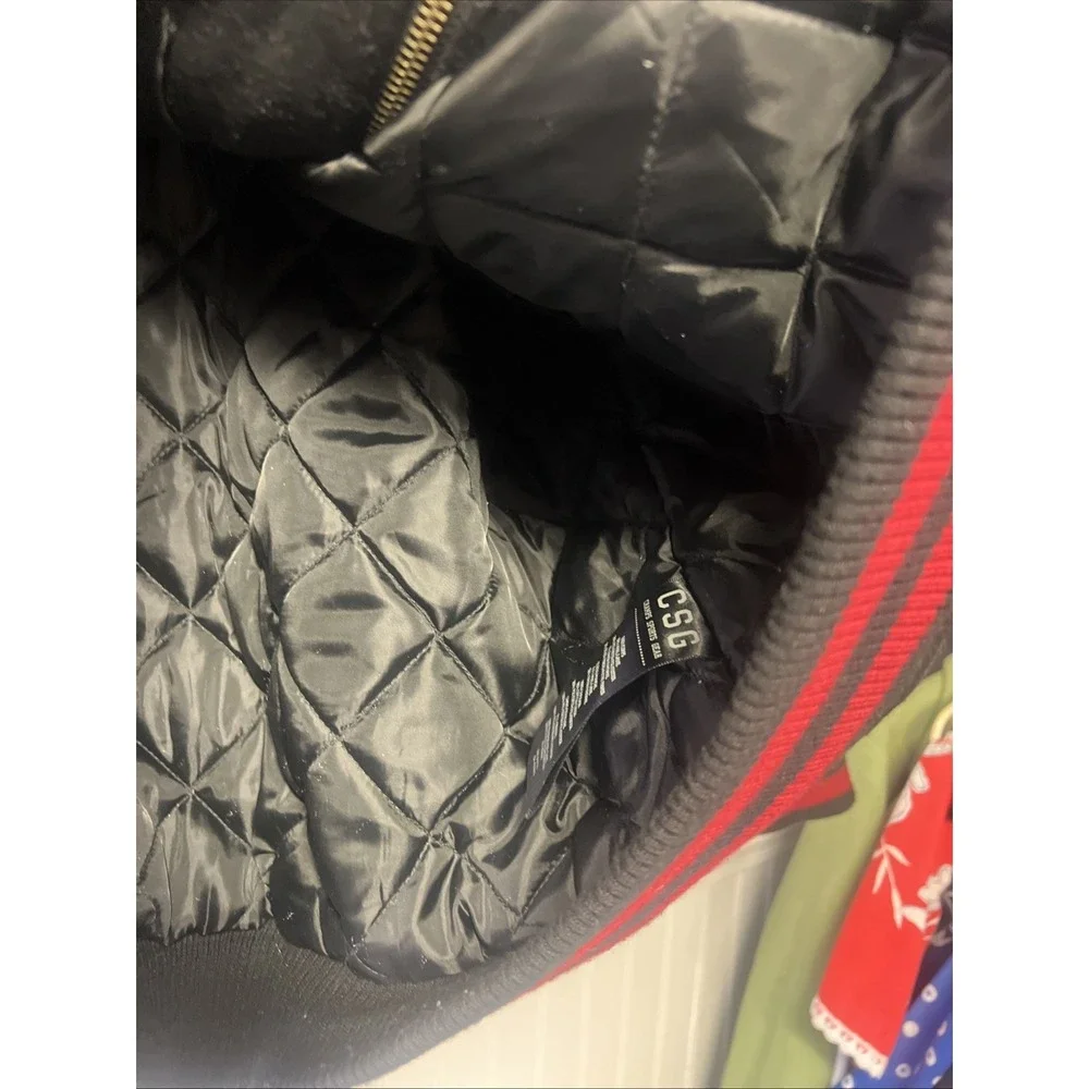 CSG Champs Sports Gear Men Size 2XL, Lettermans‎ Jacket Look Black /Red Hooded